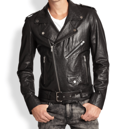 Men,s Blk DNM Leather Jacket