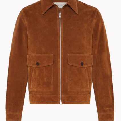 Mens Fashion Blouson Zip Suede Jacket