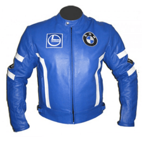Mens Bmw Blue Motorcycle Leather Jacket