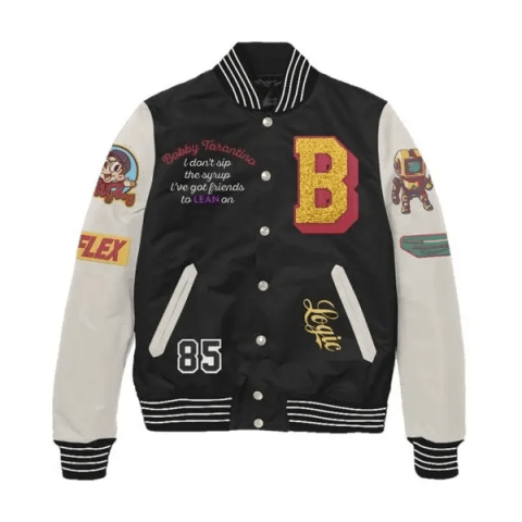 Mens Bobby Tarantino Black And White Letterman Jacket