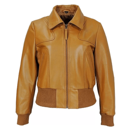 Milan Tan Mens Bomber Leather Jacket