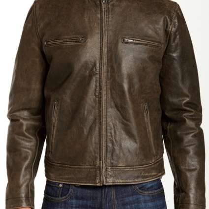 Mens Bonneville Brown Leather Jacket
