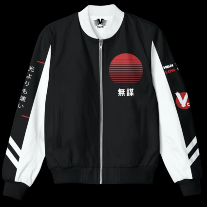 Mens Fashion Bosozoku Black Bomber Jacket