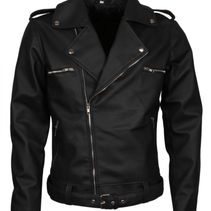 Mens Negan Brando Black Leather Jacket
