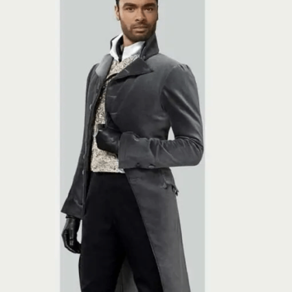 Regé-jean Page Bridgerton Simon Basset Grey Cotton Tailcoat