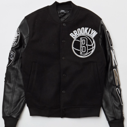 Mens Brooklyn Nets Pro Standard Leather Jacket