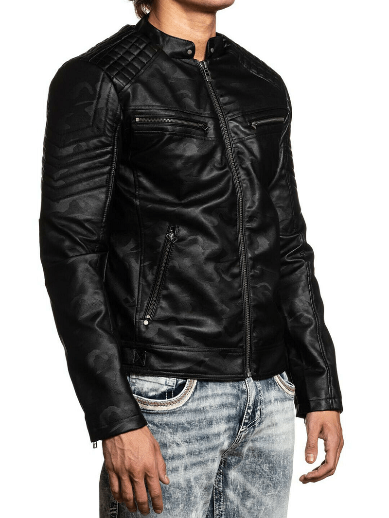Mens Affliction Biker Leather Jacket - A2 Jackets
