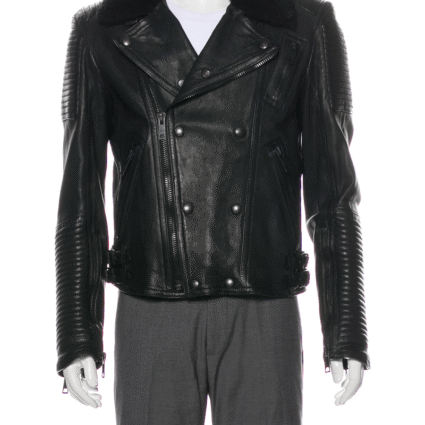 Burberry Brit Shearling-trimmed Lamb Leather Moto Jacket