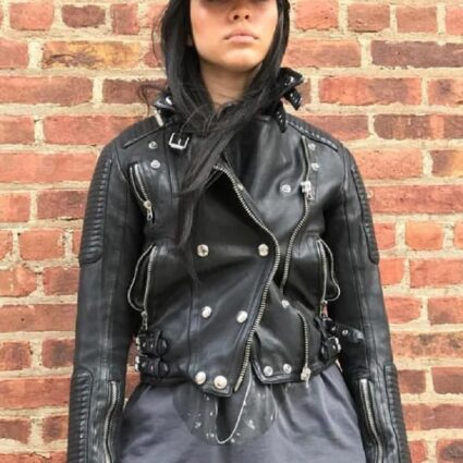 Womens Brit Matthias Biker Leather Jacket