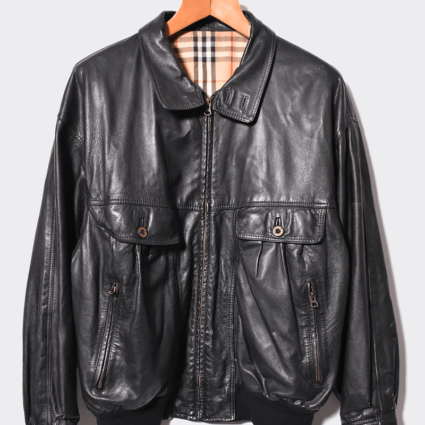 Mens Burberry Prorsum Black Leather Jacket