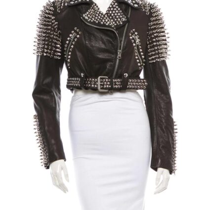 Womens Burberry Brit Studded Leather Jacket