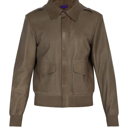 Mens Green Aviator Butter Bomber Leather Jacket