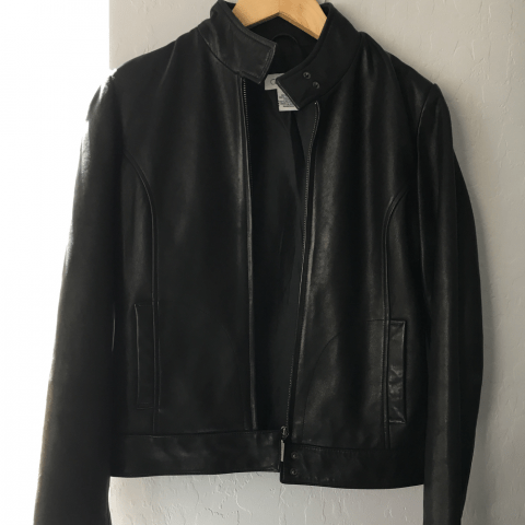 Mens Calvin Klein Black Leather Jacket