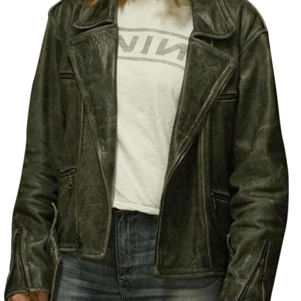 Captain Marvel Brie Larson Black Motorcycle Leather Jacket