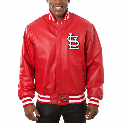 Mens Cardinals Red Leather Jacket