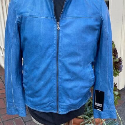 Missani Carolina Blue Leather Jacket
