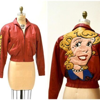 Blondie Loose Cartoon Leather Jacket