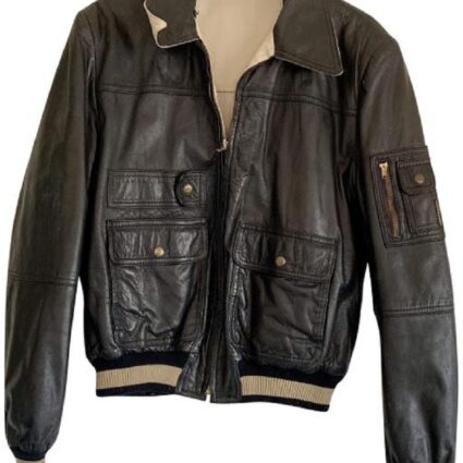 Mens Casablanca Bomber Style Leather Jacket