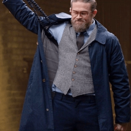 Charlie Hunnam The Gentlemen Ray Blue Trench Coat