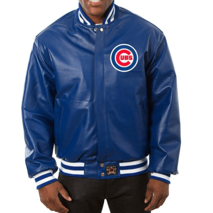 Chicago Cubs Blue Baseball Leather Jacket