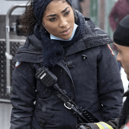 Gianna Mackey TV Series Chicago Fire Season 9 Episode 7 Adriyan Rae Black Coat