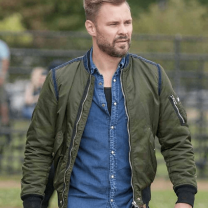 Adam Ruzek TV Series Chicago P.D. Patrick John Flueger Bomber Green Jacket