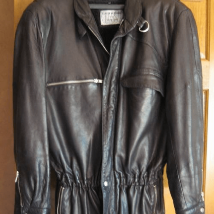 Claude Montana Mens Black Leather Jacket