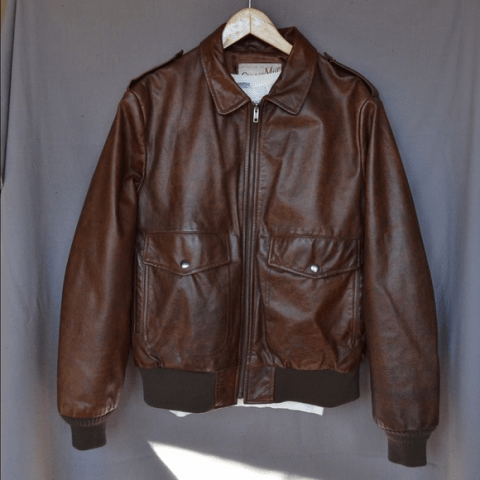 Mens Vintage Clipper Mist Bomber Leather Jacket