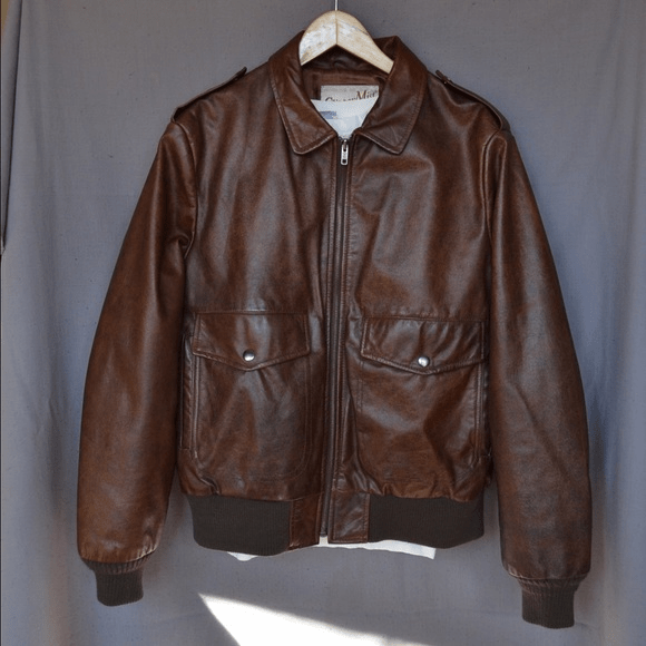 Mens Vintage Clipper Mist Bomber Leather Jacket - A2 Jackets