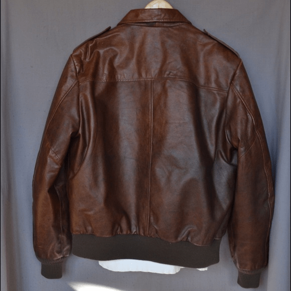 Mens Vintage Clipper Mist Bomber Leather Jacket - A2 Jackets
