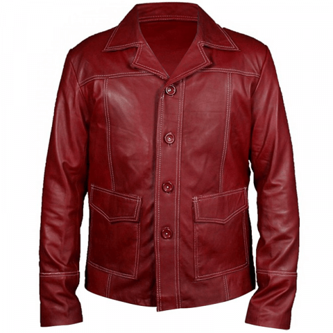 Fight Club Red Leather Jacket