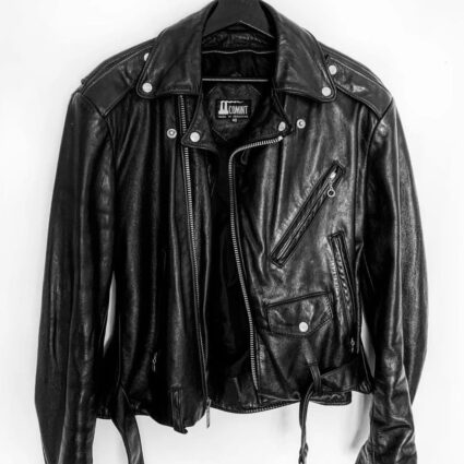 Mens Comint black Leather Jacket