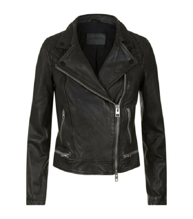 Mens Conroy Black Biker Leather Jacket - A2 Jackets