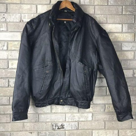 Mens Fashion Vintage Context Motorcycle Leather Jacket
