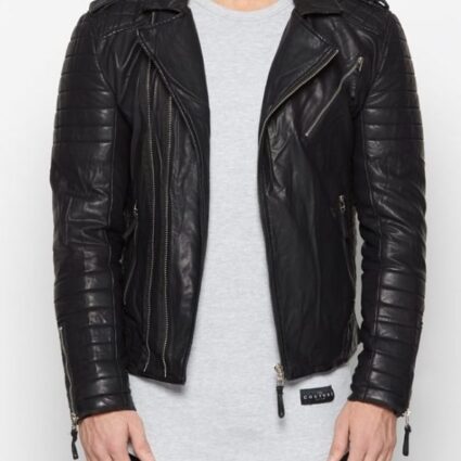 Mens Couture Club Hudson Biker Leather Jacket