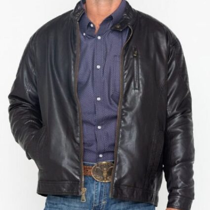 Mens Elegant Design Western Cowboy Style Leather Jacket