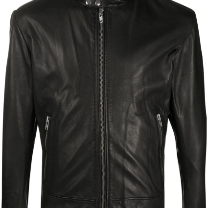 Mens Cracked Effect Leather Jacket