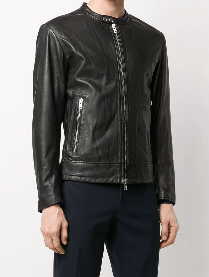 Mens Cracked Effect Leather Jacket - A2 Jackets