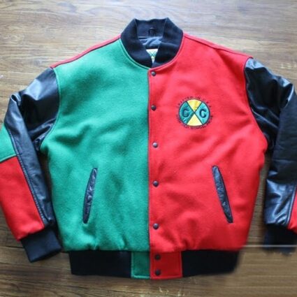 Mens 90's Cross Colours Leather Jacket