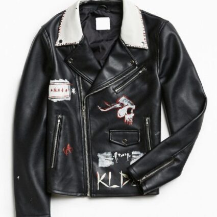 Mens Custom Hand Painted Leather Jacket
