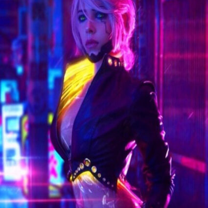 Cyberpunk 2077 Ciri Black Leather Jacket