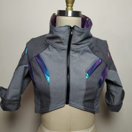 Cyberpunk ShadowRun TwilightSins Grey Leather Jacket