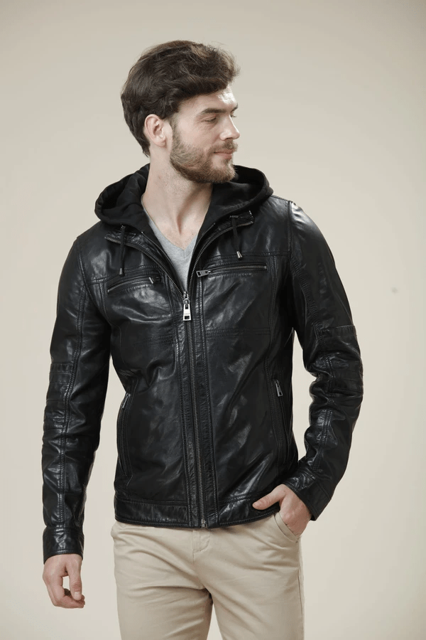 Danier Classic Detachable Hood Leather Jacket - A2 Jackets