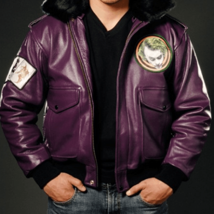 Joker The Dark Knight Bomber Leather Jacket