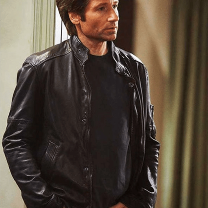 David Duchovny TV Series Californication Hank Moody Black Leather Jacket