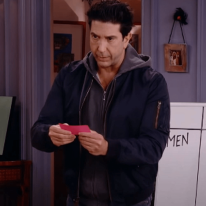 Mens David Schwimmer Friends The Reunion 2021 Blue Bomber Jacket