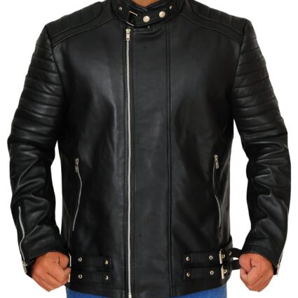 Deadpool Ajax Ed Skrein Black Leather Jacket