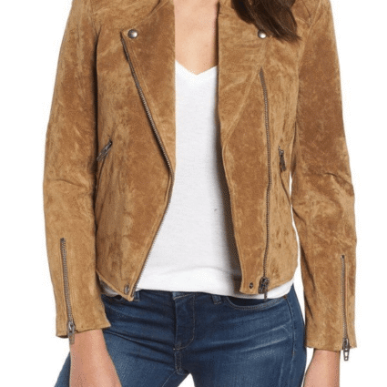 Linda Cardellini Womens Dead To Me Suede Leather Jacket