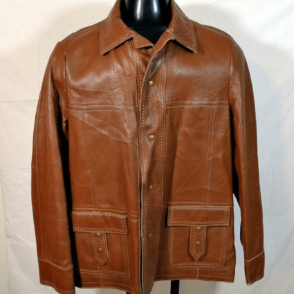 Mens Vintage Deerskin Brown Leather Jacket