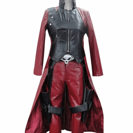 Devil May Cry 2 Dante Black And Maroon Leather Coat
